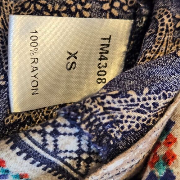 THML Blue and Red Boho Sleeveless Top - Picture 8 of 8